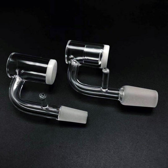 Beyond Glass Beveled Edge Opaque Bottom Quartz Banger Enail With Insert.