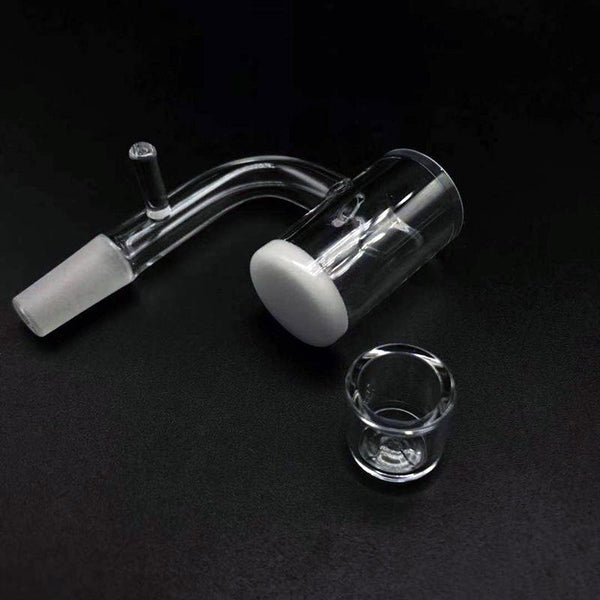 Beyond Glass Beveled Edge Opaque Bottom Quartz Banger Enail With Insert.