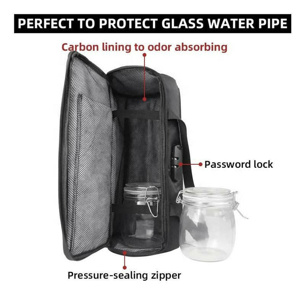 Pack Science Smell Proof Carbon Lined Glass Bag.